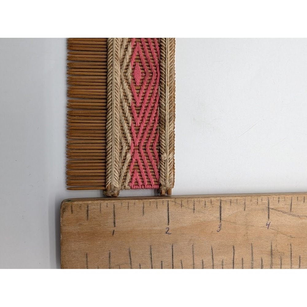 Vintage Amazonian Amazon Indian Shuar Huaorani Karaja Hair Comb Brush Woven Wood - Picture 7 of 7